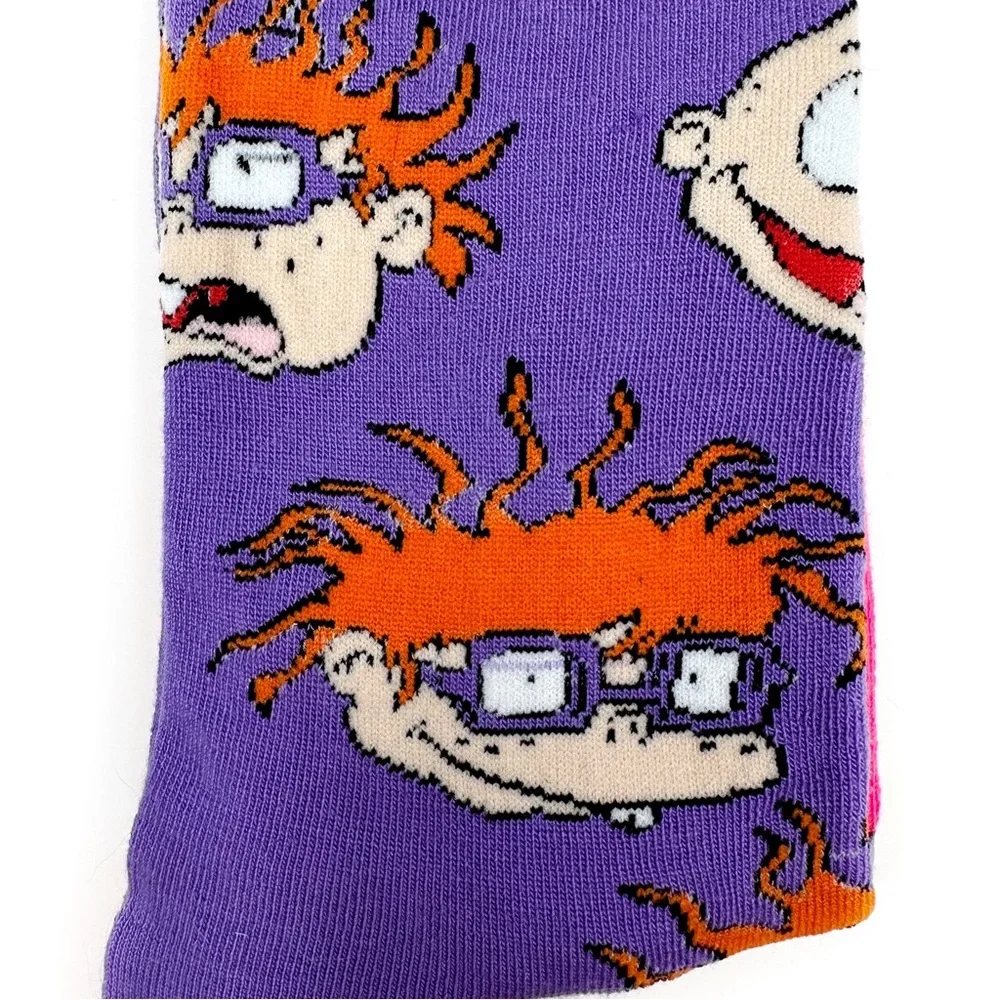 Rugrats Crew Socks Mens Womens Tommy Chuckie Cynthia Nickelodeon Purple Pink